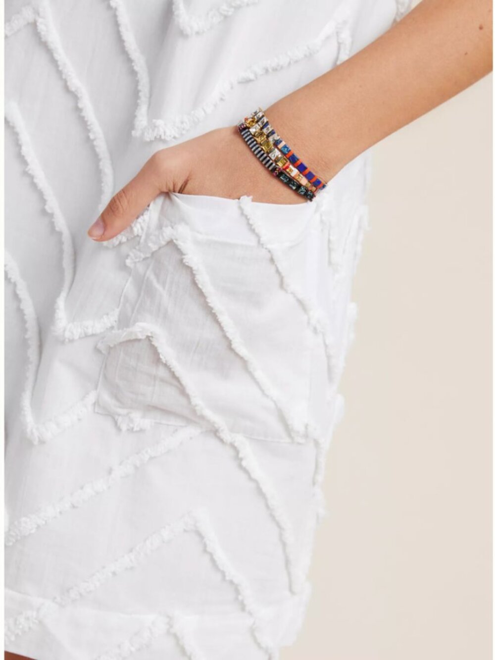 Anthropologie Porridge Textured White Shift Dress | Size XS - Picture 2 of 12